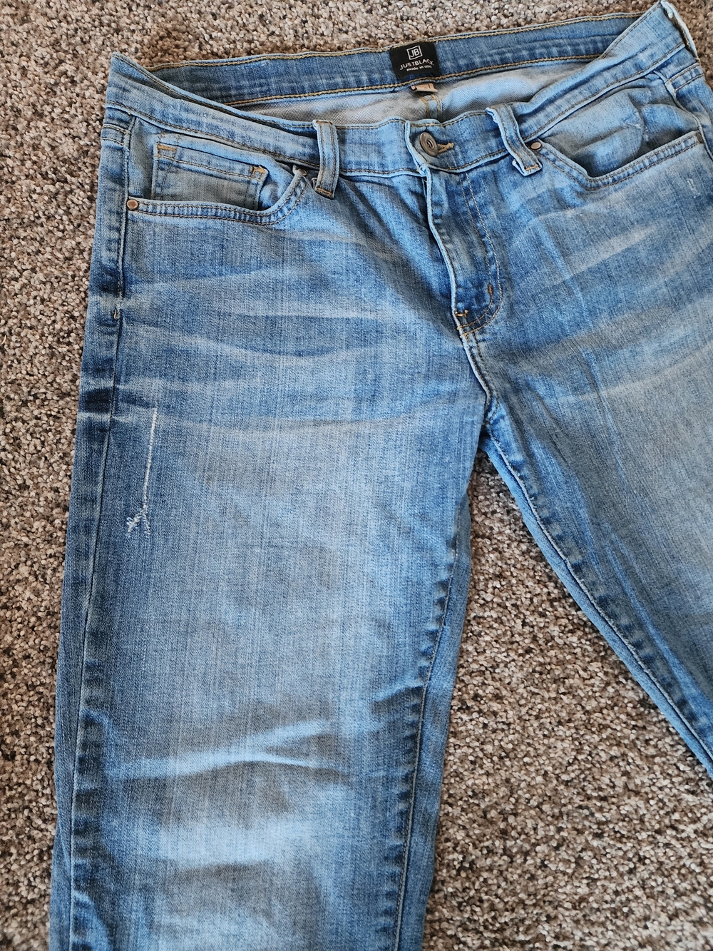 Just Black Jeans, Low Rise, Made In USA, Light Stretch w/ Light Distress Style